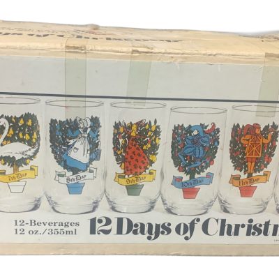 12 Days of Christmas Vintage Drinking Glasses