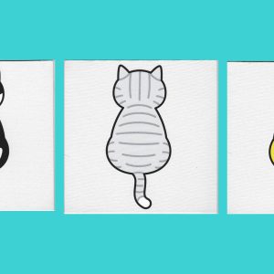 Cat Design on Canvas Panel - Set of 3