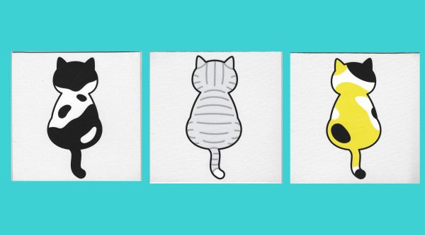 Cat Design on Canvas Panel - Set of 3