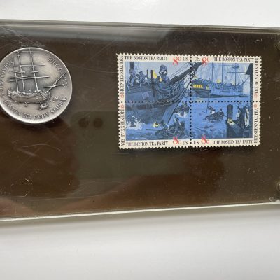 Boston tea party stamps and coin